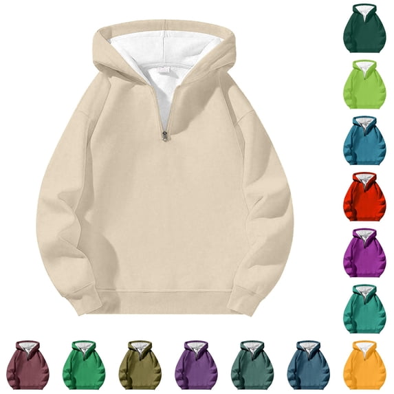Mens Hoodie Quarter Zip Pullover With Drawstrings Waffle Hoodie Pullover Hoodie Plaid Solid Color Sweatshirts Mens Winter Hoodie