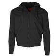 thumbnail image 1 of Mens Hoodie Sherpa Lined Polyester Fleece Full Zip Long Sleeve Hooded Sweatshirt, Black, 2XL, 1 of 5