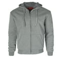thumbnail image 1 of Mens Hoodie Sherpa Lined Polyester Fleece Full Zip Long Sleeve Hooded Sweatshirt, Heather Grey, 2XL, 1 of 5