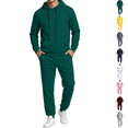 thumbnail image 1 of Mens Hoodie Sweatpants Set Tracksuit Casual 2 Piece Outfits Dark Green M, 1 of 7