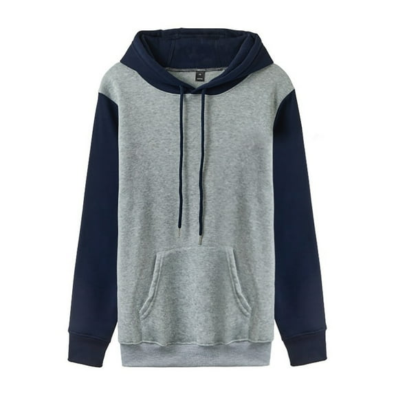 Mens Hoodie Sweatshirt Color Blocked Long Sleeve Drawstring Hooded Mens Casual Clothing,NY1,M