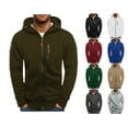 thumbnail image 1 of HAOTAGS Mens Hoodie Sweatshirt Zip Up Hooded Sweatshirts Soft Casual Hoodies Army Green Size 2XL, 1 of 5