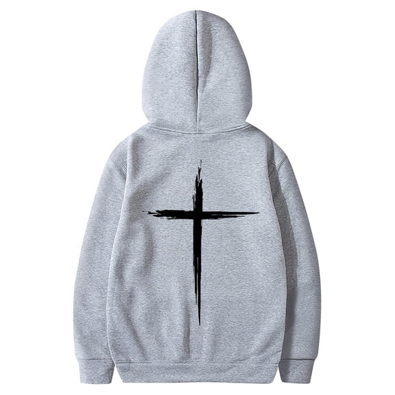 Mens Hoodie Tops Jesus Inspirational Religious Faith Cross Graphic Hooded Camo Hoodie for Men,Grey,M