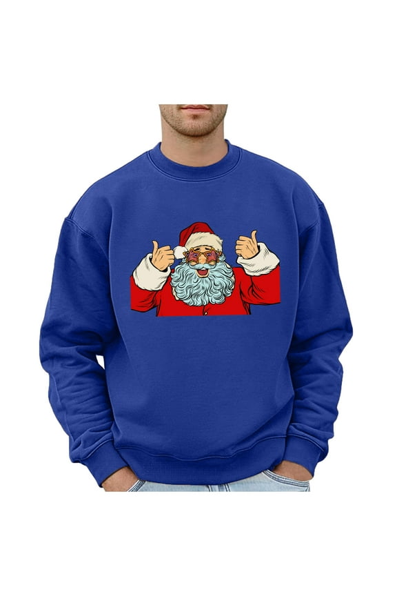 Mens Hoodie Winter Christmas Daily Trend Casual Loose Man Hoodless Long Sleeve Sweatshirt For Most Occasions Knit Tunic Tops Men Plain Hoodie Pullover Hoodies Sweatpants Men Large Mens Worko Blue XXL