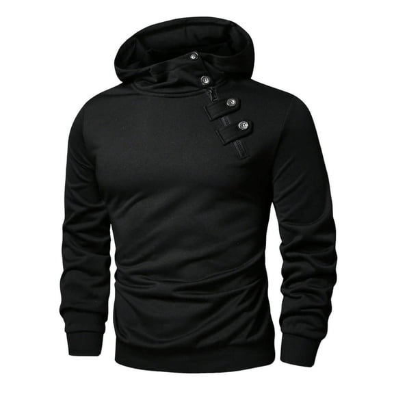 Mens Hoodie Zip up Tactical Sweatshirt Men's Combat Solid Pullover Sweater Elastic Utility Training Running Thermal Round Collar Lightweight Work Hooded Top Loose Casual Streetwear