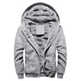 thumbnail image 1 of HWRETIE Winter-Ready Baseball Jacket with Fleece Lining - Mens Hoodie Winter Warm Fleece Zipper Sweater Jacket Outwear Coat Fleece-Lined Hooded Winter Jacket, 1 of 4