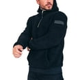 thumbnail image 1 of Mens Hoodies Casual Solid Color Plush Half-Zip Sweatshirt Hoody Fall Winter Vintage Clothes,Size M-3XL, 1 of 5