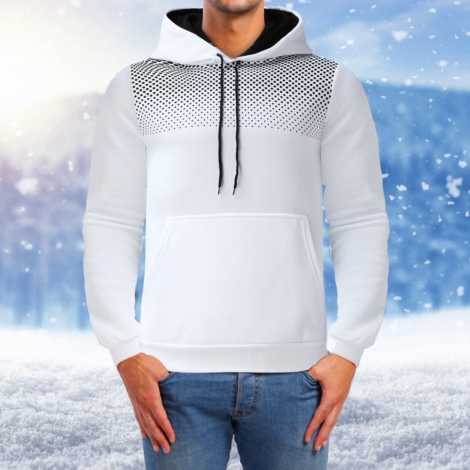 Mens Hoodies Casual Wicking SuA ter Para Hombre Stylish Fit Men s Hooded Sweatshirt Casual Autumn and Winter Sports Hoodie Fitness Dot Sweatshirt Walmart
