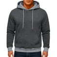 thumbnail image 1 of Mens Hoodies Classic Red Pullover Hoodie With Black Hood Adjustable Drawstring Kangaroo Pocket Soft Fleece Casual Sweatshirt For Fall Winter, 1 of 3