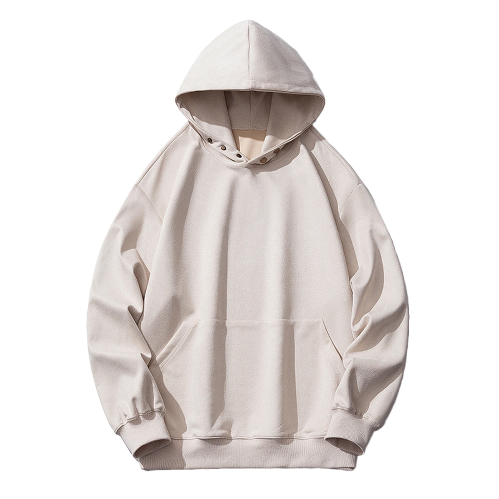 Mens Hoodies Clearance,Mens Sweatshirts with Hood Plain Button Hooded Jumpers with Pockets