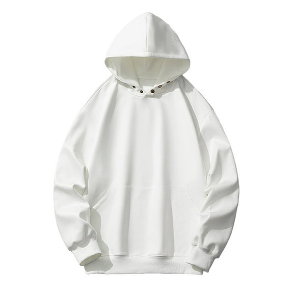 Mens Hoodies ,Mens Sweatshirts with Hood Plain Button Hooded Jumpers with Pockets Casual Loose Winter Warm Long Sleeve Pullover Tops Sports Hoody Sweatshirt Plus Size