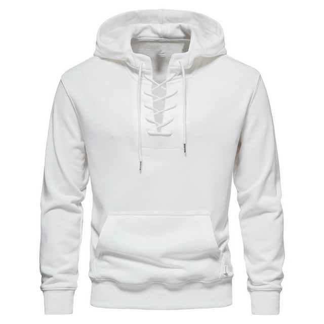 Mens Hoodies Clearance,Mens Sweatshirts with Hood Plain Drawstring V Neck Jumpers with Pockets