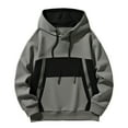 thumbnail image 1 of Mens Hoodies Color Block Sweatshirts Spring Fall Lightweight Hoodie Long Sleeve Tops Casual Hooded Pullover with Pockets Drawstring Hoody for Sports Running Size M-4XL, 1 of 6