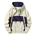 thumbnail image 1 of Mens Hoodies Color Block Sweatshirts Spring Fall Lightweight Hoodie Long Sleeve Tops Casual Hooded Pullover with Pockets Drawstring Hoody for Sports Running Size M-4XL, 1 of 6