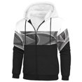 Mens Hoodies Fashion Splicing Zip Cardigan Jacket Winter Warm Hooded