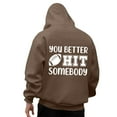 thumbnail image 1 of Mens Hoodies Football Game Day Loose Casual Pullover Long Sleeve Hooded Sweatshirt with Print Design Comfortable Warm Fall Winter Daily Wear Mens Sweatshirts Coffee S, 1 of 5