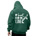 thumbnail image 1 of Mens Hoodies Football Game Day Loose Casual Pullover Long Sleeve Hooded Sweatshirt with Print Design Comfortable Warm Fall Winter Daily Wear Sweatshirts for Men Dark Green M, 1 of 5
