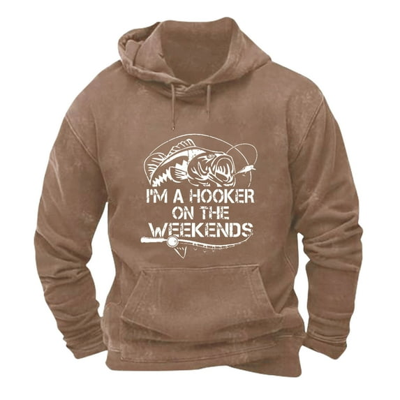 Mens Hoodies Funny Letter Print Pullover Fleece Lined Hooded Sweatshirts with Pockets Drawstring Lightweight Fall Jackets Work Wear Sweaters Hoody Long Sleeve Tops Hoodie for Men