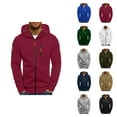 thumbnail image 1 of Mens Hoodies Jacket 2025 Fall Winter Long Sleeve Full Zipper Workout Hoodie with Pockets Hooded Sweatshirt Pullover, 1 of 3