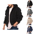 thumbnail image 1 of Mens Hoodies Jacket 2025 Fall Winter Long Sleeve Plush Fuzzy Warm Zip Up Hoodie with Pockets Hooded Sweatshirt, 1 of 8