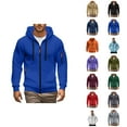 thumbnail image 1 of Mens Hoodies Jacket 2025 Fall Winter Long Sleeve Slim Fit Plain Zip Up Hoodie with Pockets Hooded Sweatshirt Pullover, 1 of 7