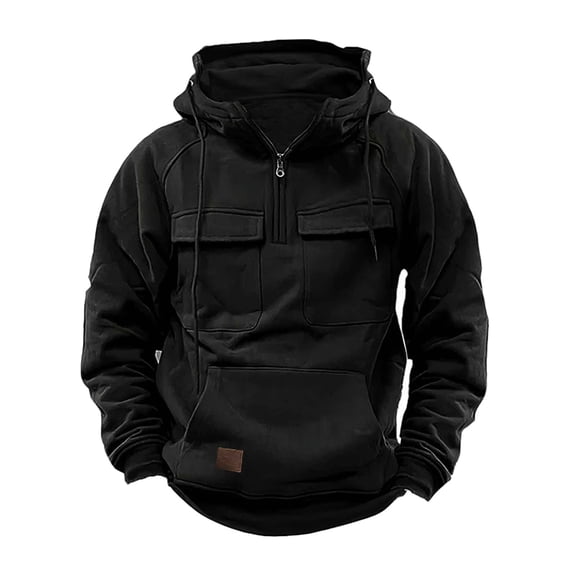 Mens Hoodies Long Sleeve Camo Hoodie Quarter Zip Pullover Men Tactical Jacket Sweatshirt Tactical Workout Hoodie