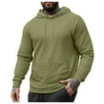 thumbnail image 1 of Mens Hoodies Long Sleeve Drawstring Lightweight Hooded Linen Henley Shirtss Hoodies Pullover Sweatshirt, 1 of 5