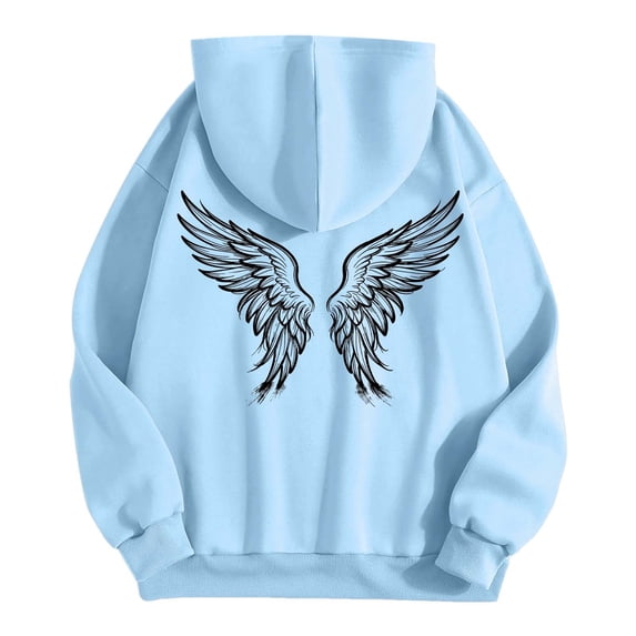 Mens Hoodies Mens Clothing Unisex Hooded Sweatshirt With Angel Print for Winter