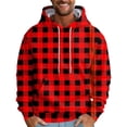 thumbnail image 1 of Mens Hoodies Midweight Loungewear Men Sweatshirts Long Sleeve Pullover Kangaroo Pocket Red 2XL, 1 of 4