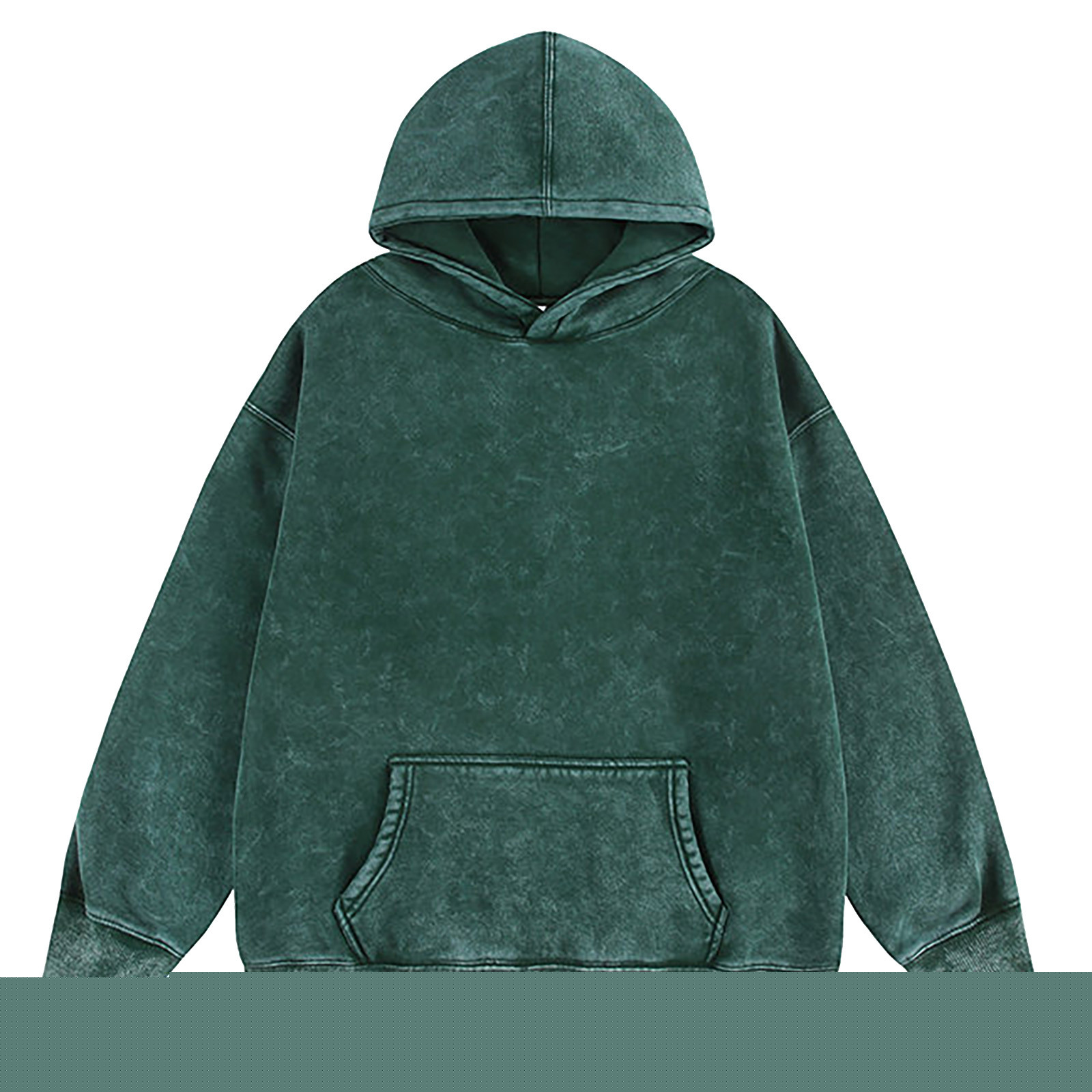Mens Hoodies Oversized Unisex Acid Wash Hoodie Heavyweight Fleece Vintage Cotton Streetwear Pullover Sweatshirts Green XXXL