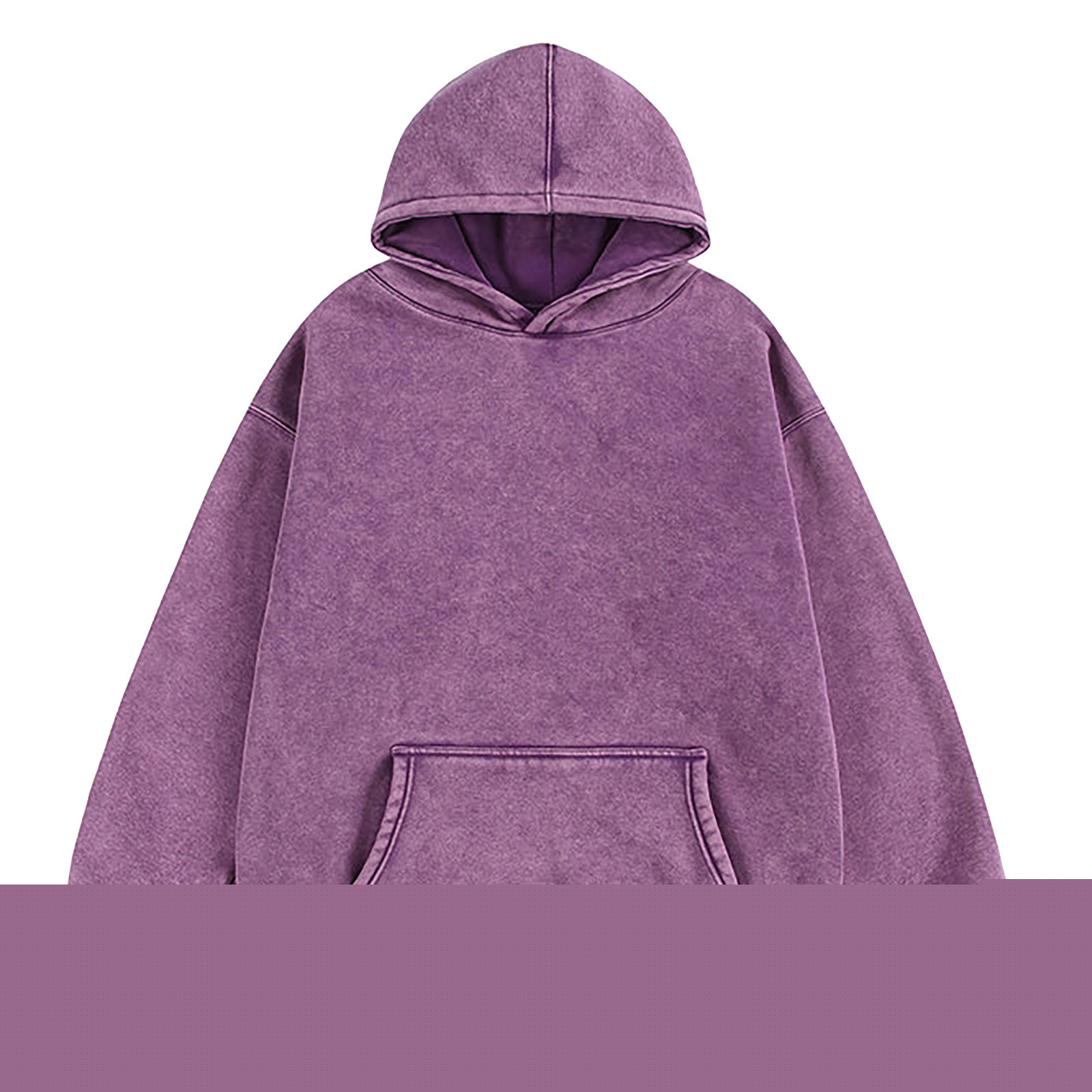 thumbnail image 1 of Mens Hoodies Oversized Unisex Acid Wash Hoodie Heavyweight Fleece Vintage Cotton Streetwear Pullover Sweatshirts Purple M, 1 of 2