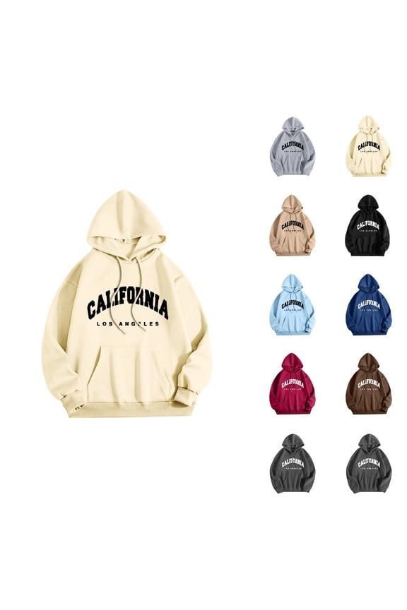 Mens Hoodies Pullover 2025 California Los Angeles Hoodie Long Sleeve Graphic Hoodie with Pockets Hooded Sweatshirt