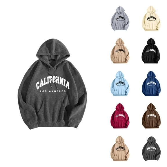 Mens Hoodies Pullover 2025 California Los Angeles Hoodie Long Sleeve Graphic Hoodie with Pockets Hooded Sweatshirt