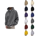 thumbnail image 1 of Mens Hoodies Pullover 2025 Fall Winter Long Sleeve Casual Plain Oversized Hoodie with Pockets Hooded Sweatshirt, 1 of 7
