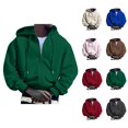 thumbnail image 1 of Mens Hoodies Pullover 2025 Fall Winter Long Sleeve Classic Plain Zip Up Hoodie with Pockets Hooded Sweatshirt, 1 of 7
