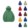 thumbnail image 1 of Mens Hoodies Pullover 2025 Fall Winter Long Sleeve Drop Shoulder Plain Basic Hoodie with Pockets Hooded Sweatshirt, 1 of 4