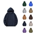thumbnail image 1 of Mens Hoodies Pullover 2025 Fall Winter Long Sleeve Drop Shoulder Plain Oversized Hoodie with Pockets Hooded Sweatshirt, 1 of 5