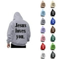 thumbnail image 1 of Mens Hoodies Pullover 2025 Fall Winter Long Sleeve Jesus Loves You Christian Hoodie with Pockets Hooded Sweatshirt, 1 of 6