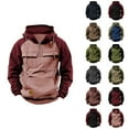 thumbnail image 1 of Mens Hoodies Pullover 2025 Fall Winter Long Sleeve Lace Up Plain Hoodie with Pockets Hooded Sweatshirt Tops, 1 of 3