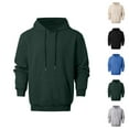 thumbnail image 1 of Mens Hoodies Pullover 2025 Fall Winter Long Sleeve Oversized Plain Hoodie with Pockets Hooded Sweatshirt, 1 of 6