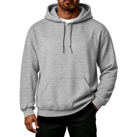 Mens Hoodies Pullover Casual Long Sleeve Drawstring Athletic Hooded Sweatshirt with Pockets S-3XL