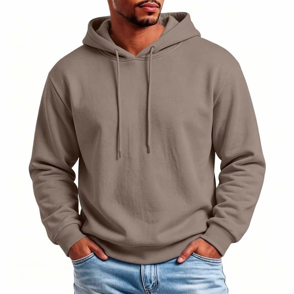 Mens Hoodies Pullover Casual Loose Comfort Sweatshirt Long Sleeve Solid Color Sport Sweatshirts Fall Winter Fashion Workout Hoodies For Men