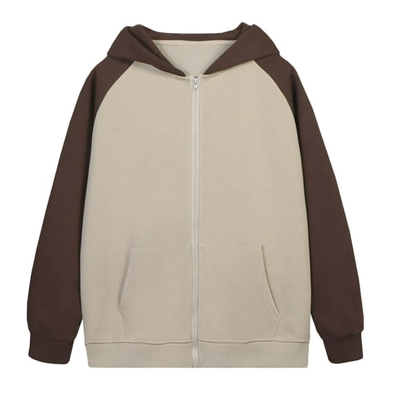 Mens Hoodies Pullover Color Block Cotton Long Sleeve Sweatshirt Tops with Pocket Coffee XXXL