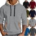 thumbnail image 1 of Mens Hoodies Pullover Fleece Lined Winter Warm Thick Athletic Sweatshirts with Kangaroo Pocket Loose Fitted Drawstring Long Sleeve Casual Hoodies Thick Sherpa Windproof Sweatshirt, 1 of 2