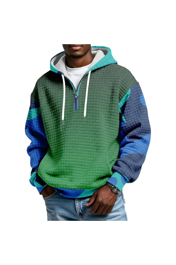 Mens Hoodies Pullover Graphic, Sweatshirts for Men Graphic Print, Young Mens Hoodies Pullover, Loose Fit Long Sleeve Streetwear, Casual Drop Shoulder Hooded Sweatshirt for Men. S Green