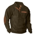 thumbnail image 1 of Mens Hoodies Pullover Hooded Sweatshirt Top Long Sleeve Hoody Casual Tops with Pockets Brown S, 1 of 6
