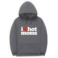 thumbnail image 1 of Mens Hoodies Pullover I LOVE HOT MOMS Print Women Casual Sports For Autumn Winter Threaded Bottom Sweatshirts Jackets Graphic Sweatshirts Fall Clothes, S-3XL, 1 of 2