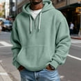 thumbnail image 1 of Mens Hoodies Pullover Quarter Zip Casaul Long Sleeve Drawstring Waffle Knit Hooded Sweatshirt with Pocket Mint Green 5XL, 1 of 4