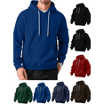 thumbnail image 1 of Mens Hoodies Pullover Solid Color Drawstring Fall Winter Hooded Sweatshirts Multifunctional Tops with Pockets and Arm Pockets, 1 of 7