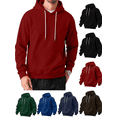 thumbnail image 1 of Mens Hoodies Pullover Solid Color Drawstring Fall Winter Hooded Sweatshirts Multifunctional Tops with Pockets and Arm Pockets, 1 of 7